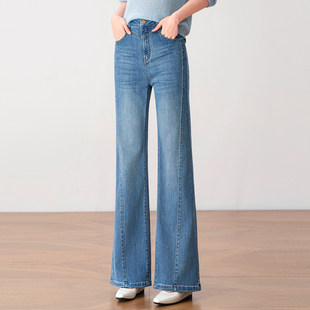 今年流行梧桐牛仔裤筒喇裤女2026春季新款修身显瘦喇叭裤垂感长裤