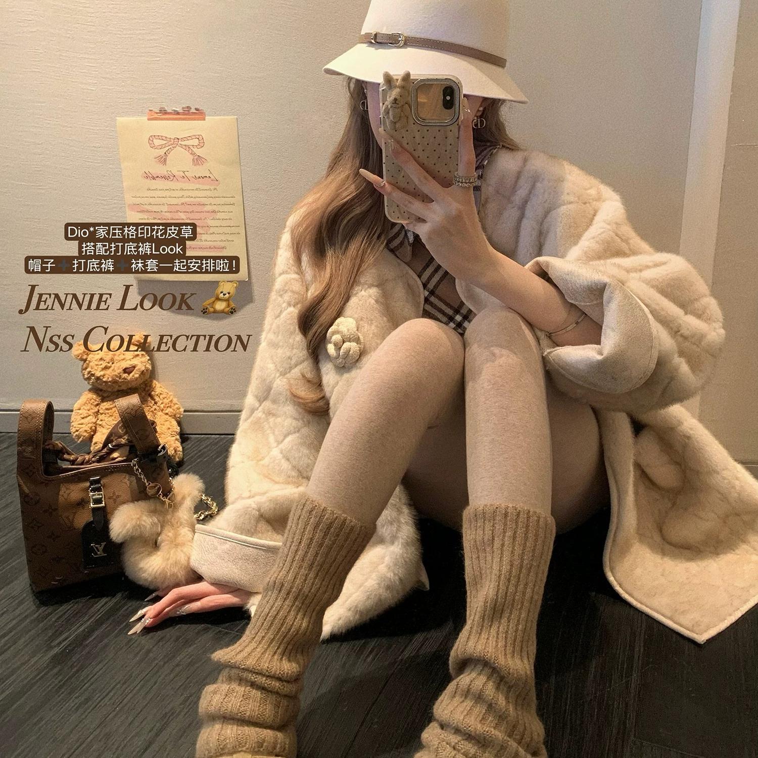 NSS COLLECTION 冬日刚需 四色微压连裤袜加绒保暖显瘦灰色打底裤