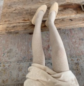 英打底袜 春秋温柔燕麦驼莫兰迪保暖加绒张元 后花园 晚晚龙心同款