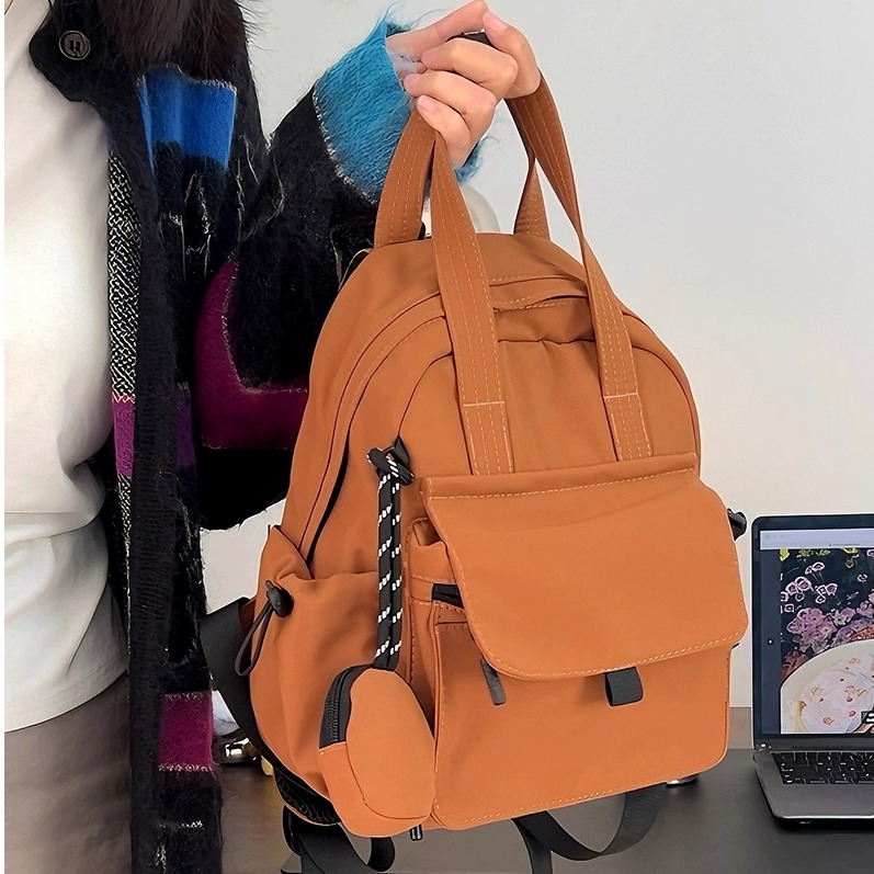 轻便乖巧小双肩包可手提小款书包大学生简约小众背包妈咪包通勤包