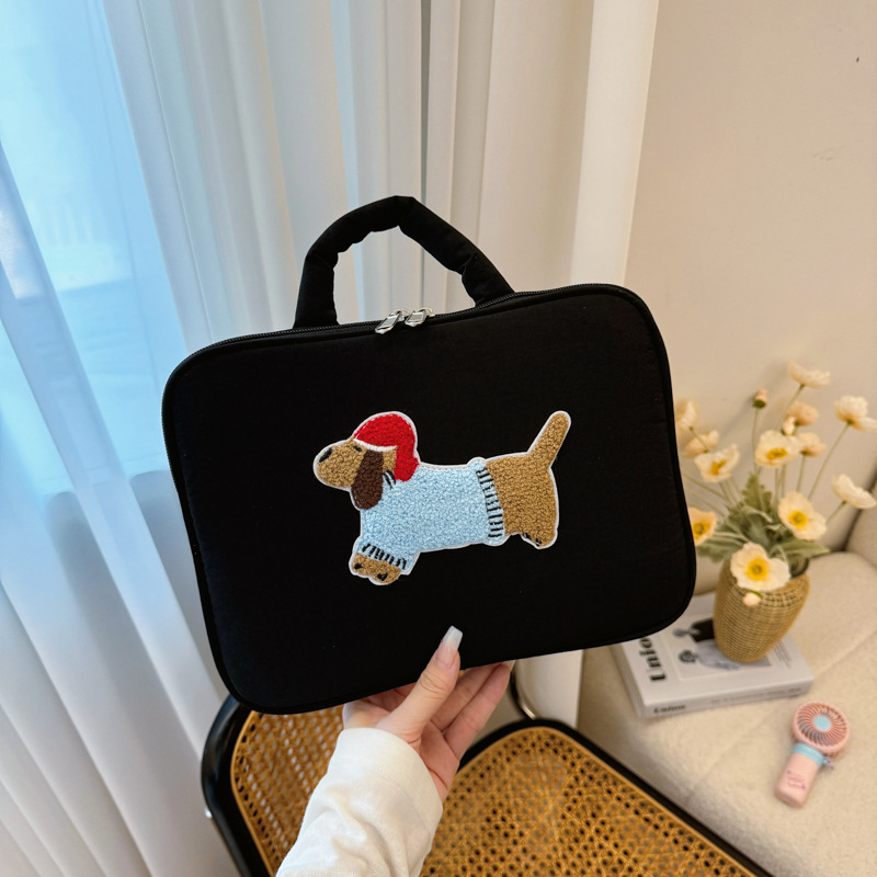 出口韩国小清新卡通腊肠狗手提内胆包11寸平板包14寸笔记本防震女