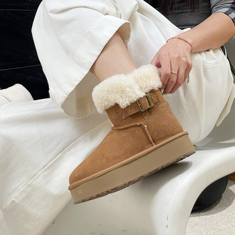 厚底翻毛马丁靴女羊皮毛一体卷毛雪地靴加厚保暖防滑短靴骑士靴,女鞋,时尚雪地靴,淘宝优惠券,粉丝福利购,淘宝优惠卷