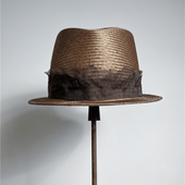 礼帽夏季 禾创社男士 款 复古穿搭植物染草编草帽小檐绅士日常爵士帽