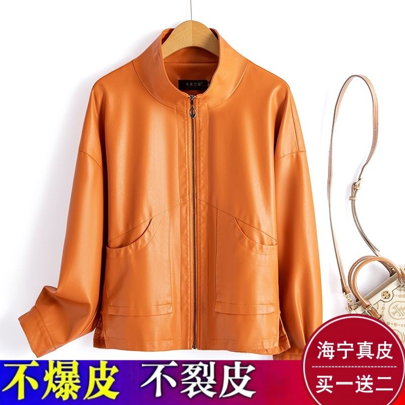 海宁真皮皮衣短款时尚绵羊皮外套
