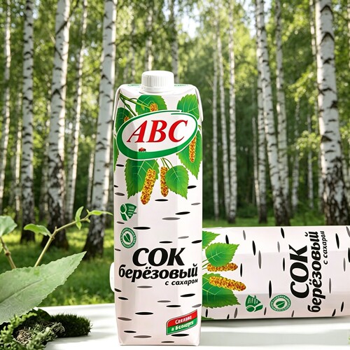 ABC俄罗斯桦树汁原浆1L盒装