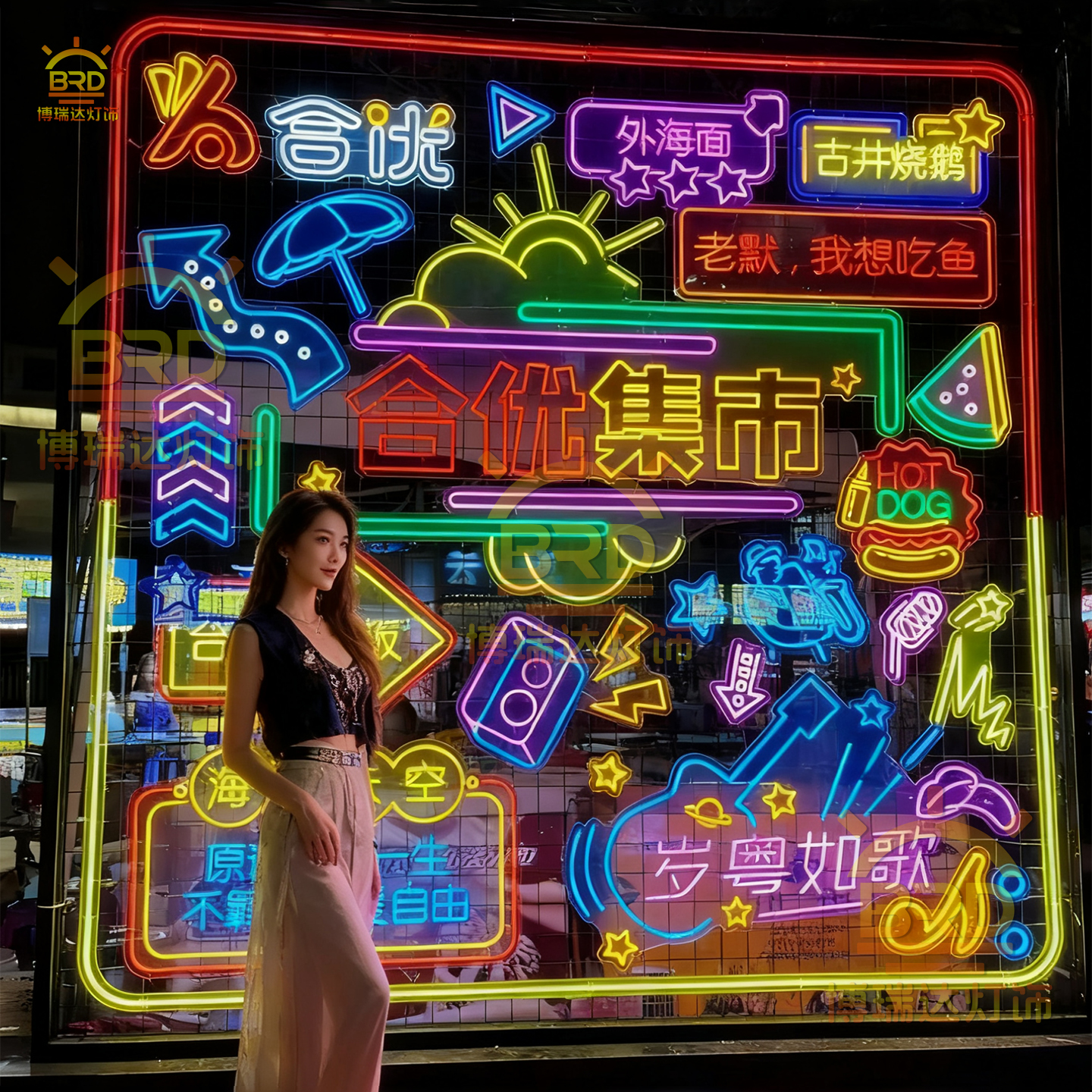 引流神器，景区美成亮化霓虹灯