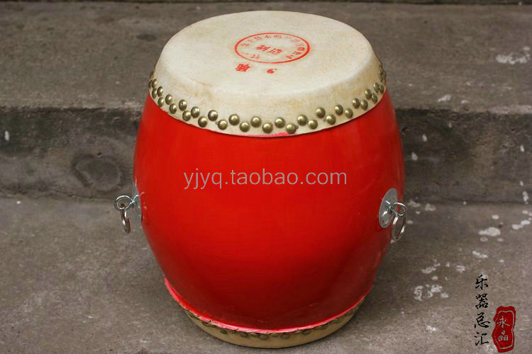 江西6寸中高音堂鼓 头层牛皮高战鼓 20CM红鼓 高29CM 高鼓红堂鼓