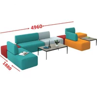 Sáng tạo đa dạng Sofa Văn phòng Bàn cà phê Kết hợp Nghỉ ngơi Cuộc họp Đàm phán Khu vực tiếp tân Hình dạng Vải Nội thất đơn giản - Nội thất văn phòng ghế xoay văn phòng