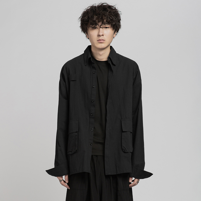 日系复古衬衫外套长袖宽松休闲潮