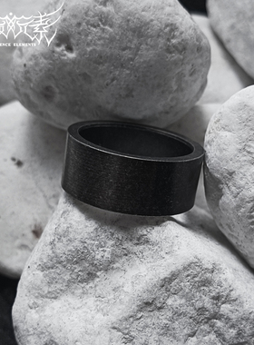 暗黑重工做旧朋克风钛钢戒指