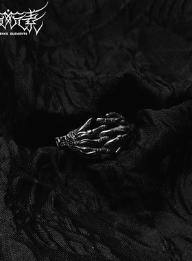 暗黑小众设计开口戒指纯银男女款