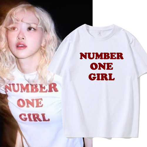 rose朴彩英新单曲number one girl同款纯棉短袖T恤女周边上衣服潮
