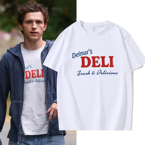 蜘蜘蛛侠崭新之日荷兰弟同款兰德周边Delmar's DELI字母短袖T恤童