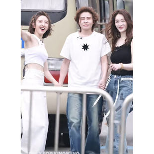 乘风破浪的姐姐王濛同款八角星印花短袖T恤男女周边纯棉上衣服潮
