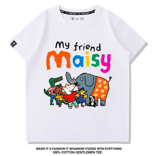 Maisy小鼠波波2026新款童装夏季新款女童卡通印花短袖T恤周边衣服