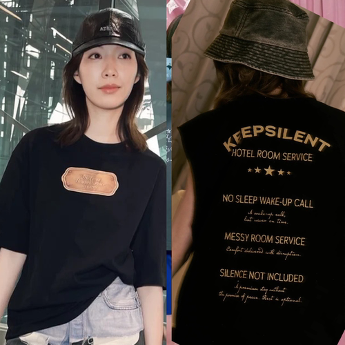 Lingorm邝玲玲同款2026宽松短袖T恤女纯棉夏季keepsilent上衣服潮