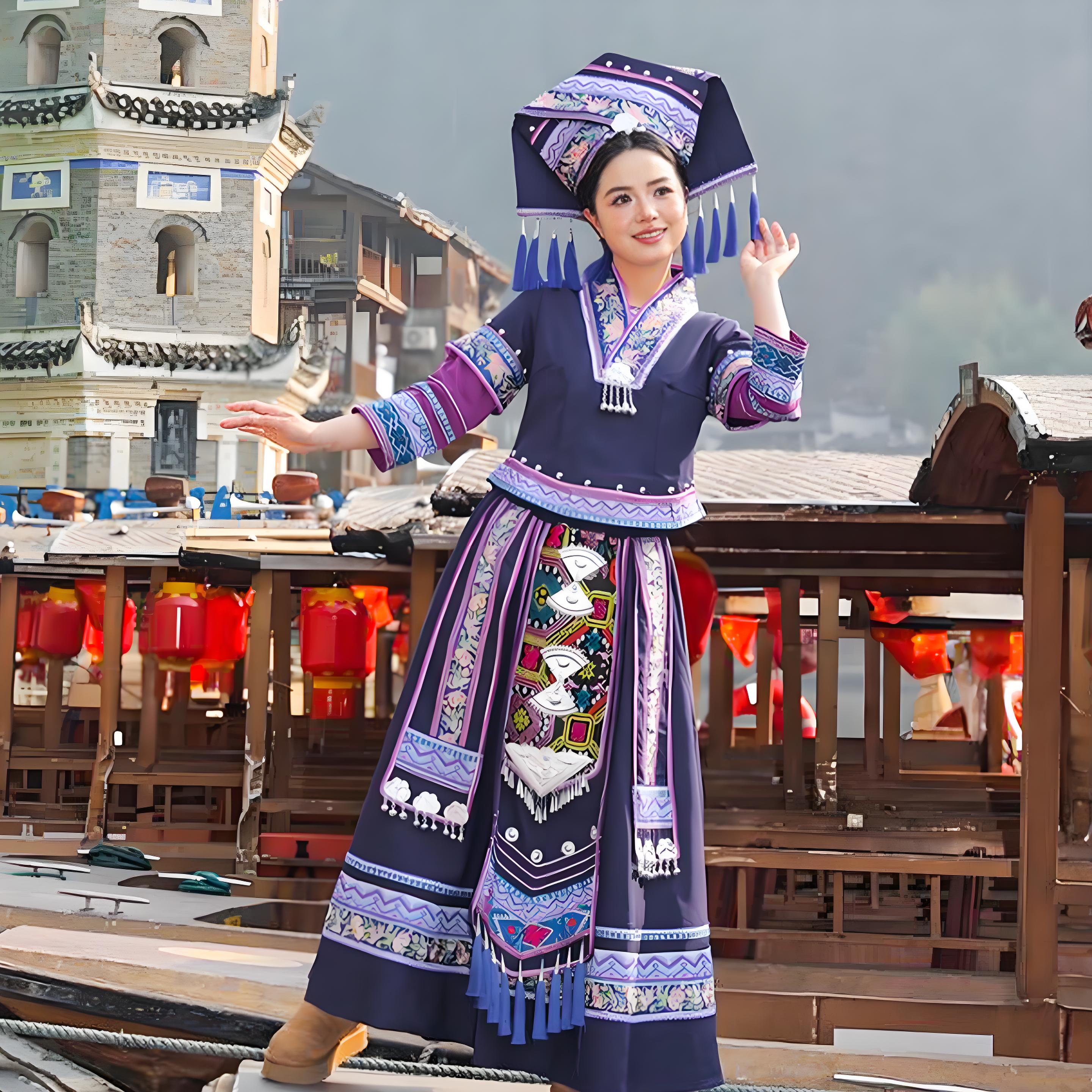 2026广西壮族女三月三演出服套装图片