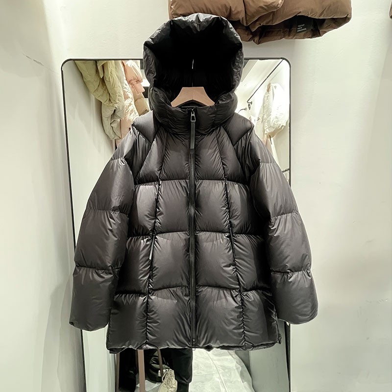 超轻无胆90%白鸭绒面包服外套女