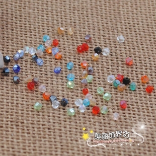 diy手工编制手链戒指转运珠串珠材料3mm彩色菱形水晶珠子散珠