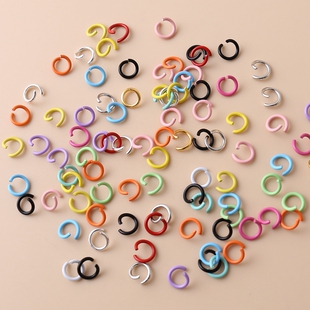 多规格彩色烤漆金属开口圈小单圈连接圈diy手工钥匙扣饰品配件