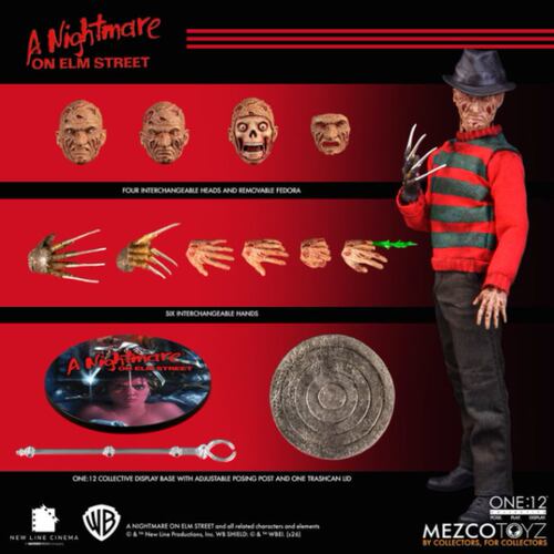 现货Mezco one:12 猛鬼街 弗雷迪 克鲁格6寸1/12布衣可动人偶手办
