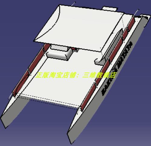 双体船双体艇实体外观楼梯台阶多层船舶三维几何数模型3D打印素材