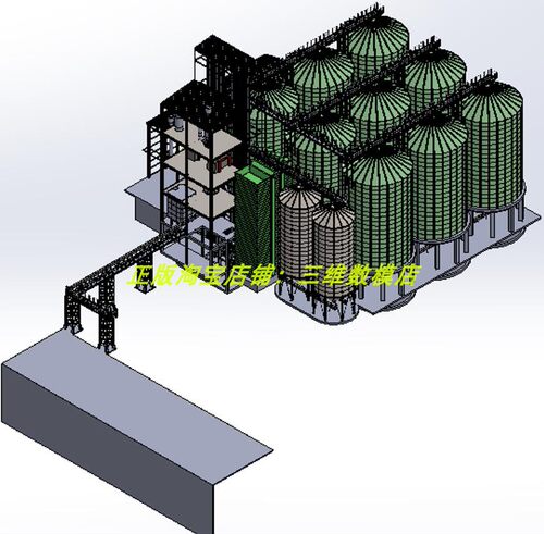 筒仓 圆筒粮仓库 贮存窖粮库阵列1比1 3D三维几何模型数模建模stp