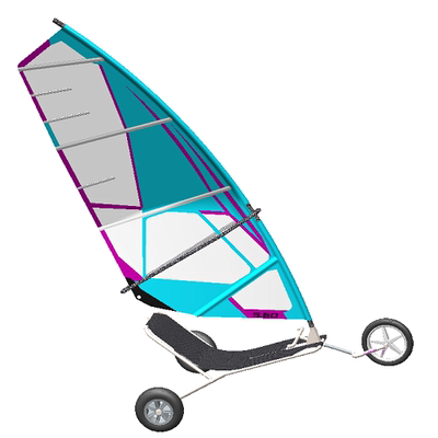 2米风力三轮小车自行车3D三维几何数模型Solidwokrs实体帆桅杆stp