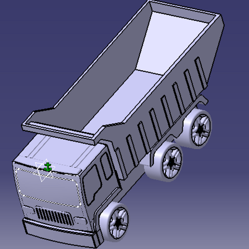 卡车货车带车厢简化3D三维几何数模型Catia含参实体工程图纸CAD
