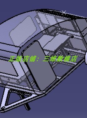 3.3米露营拖车 拆卸房车拖挂床铺电视厨具煤气灶3D三维几何数模型