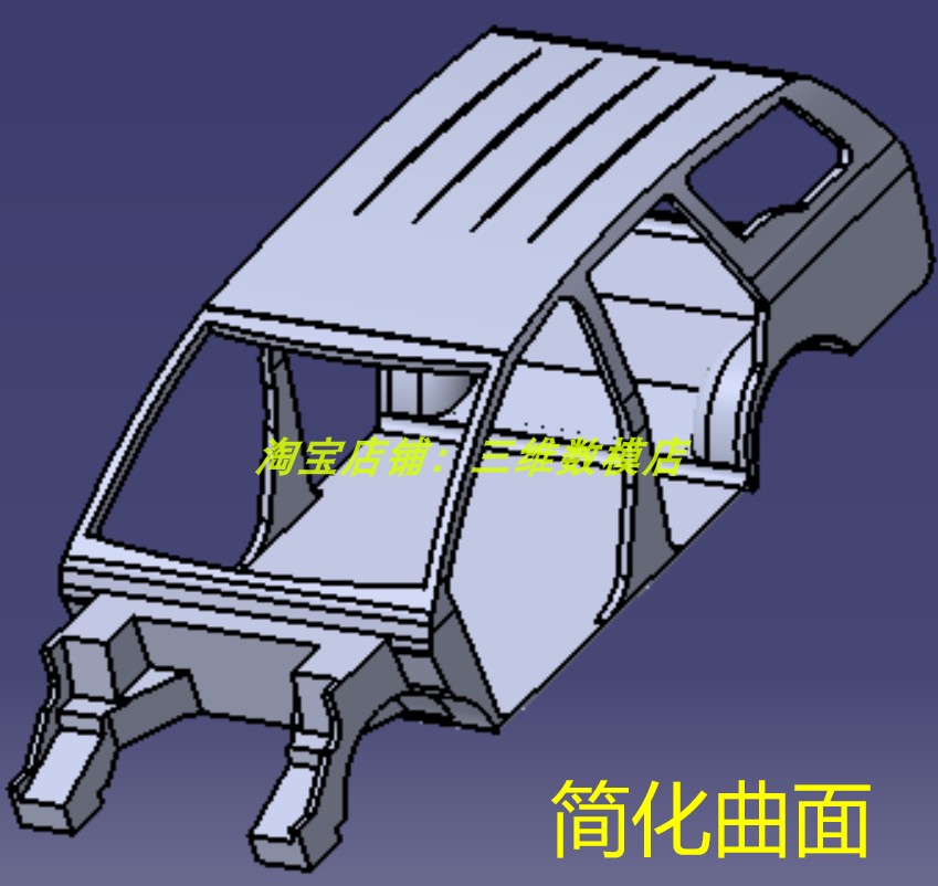 SUV汽车简化白车身BIW曲面外观结构3D三维几何数模型MPV承载式igs