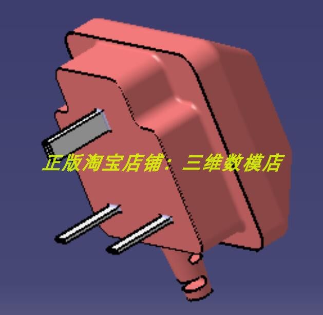 3三脚三角 插头Catia含参零件设计实体建模实例 3D三维几何数模型