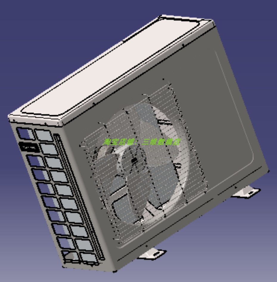 分体式空调器室外机3D三维几何数模型压缩机挂机内部结构stp格式