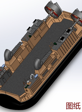 20米LCAC海军航母气垫船腾空船3D三维几何数模型Solidworks图纸