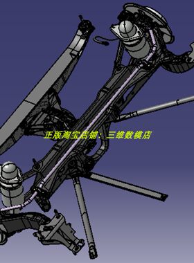 宝马mini小型SUV汽车独立两多连杆悬架挂3D三维几何数模型副车架