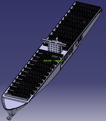 40米集装箱货轮远洋货船舶3D三维几何数模型简化商船航海运输轮船