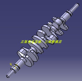 汽车L4四缸发动机曲轴 曲柄 Catia实体建模例子 3D三维几何数模型