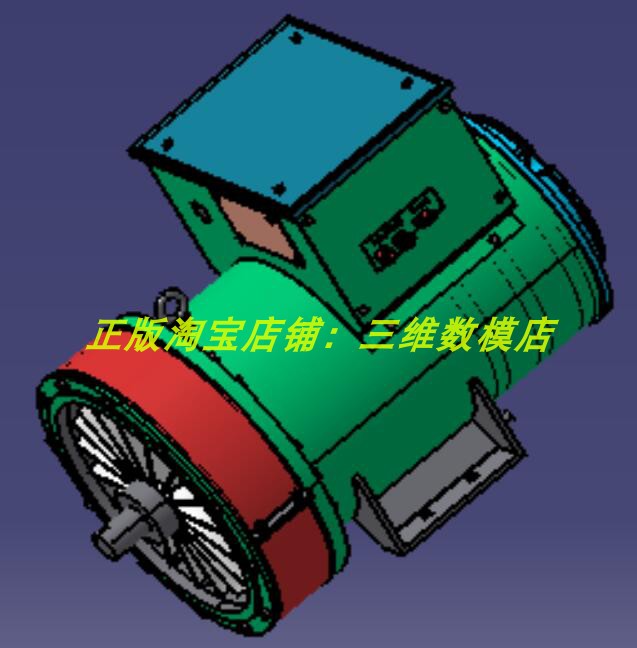 发电机电动机 电机涡轮风扇叶散热转子铜线圈3D三维几何数模型stp