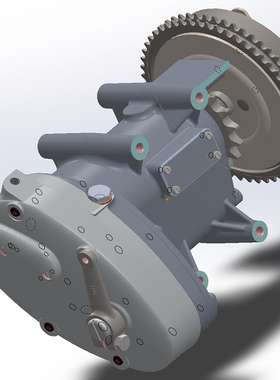 5速换挡赛车摩托车变速箱3D三维几何数模型变速器齿轮箱Solidwork