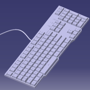1有线电脑键盘实体3D三维几何数模型3D打印素材42cm全键盘数模