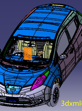 日产天籁右驾电动轿车3dxml格式三维几何数模型新能源整车身底盘