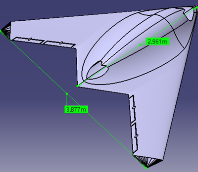 隐身无人机UAV飞机曲面造型3D三维几何数模型固定翼碟形stp图纸