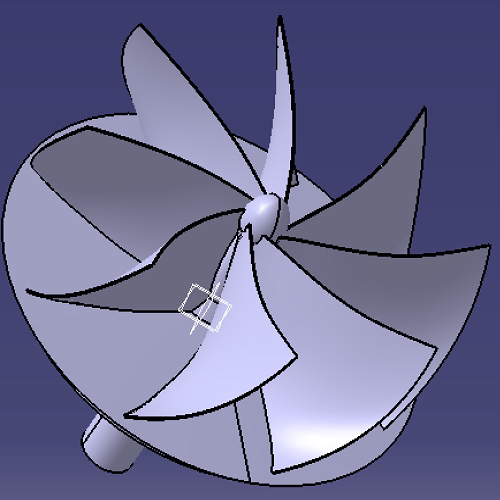 叶轮涡轮螺旋桨catia建模过程3d三维几何数模型泵轮风扇叶片stp