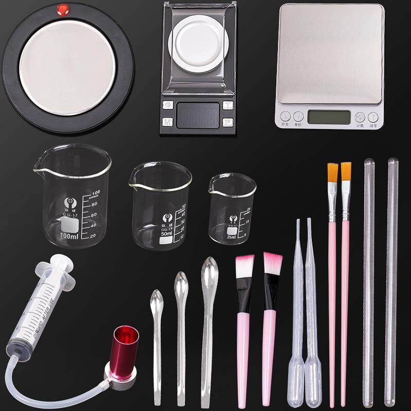 口红制作工具套装diy手工制作唇膏电子秤研磨刷脱模器电热炉烧杯