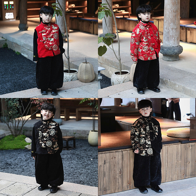 Jimmy妈童装【年终收官】冬新款儿童马踏祥云新中式夹棉马甲外套