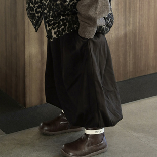 Jimmy妈童装【咖啡拿铁】冬季新款儿童咖色加绒灯笼裤束脚裤