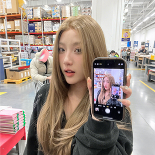 《美高2.0》假发女全头套仿真人发丝浅色亚麻棕色高层次欧美混血