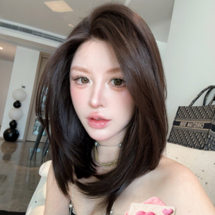 《白茶清欢》假发全头套女仿真人发丝短发日常气质微卷自然黑茶色