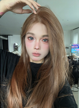 《浩存妹妹》尚蔻假发女全头套日常中分气质层次隐形长直发浅棕色