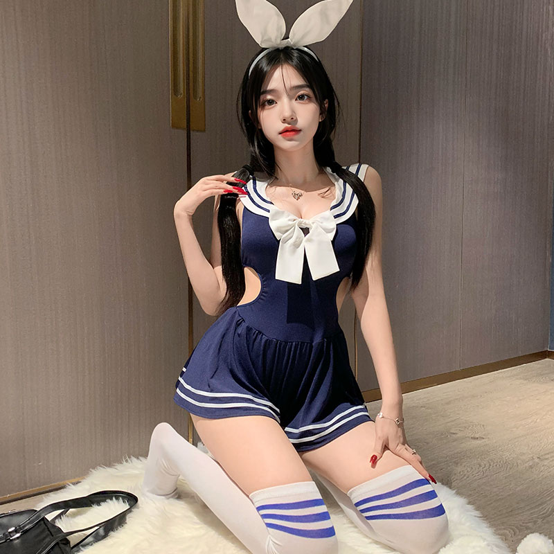 性感内衣2025新学院风兔女郎连体衣制服纯欲风可爱女仆连衣裙套装图片